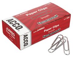 CLIP PAPER JUMBO SMOOTH 100/BX (BX) - Office Supplies